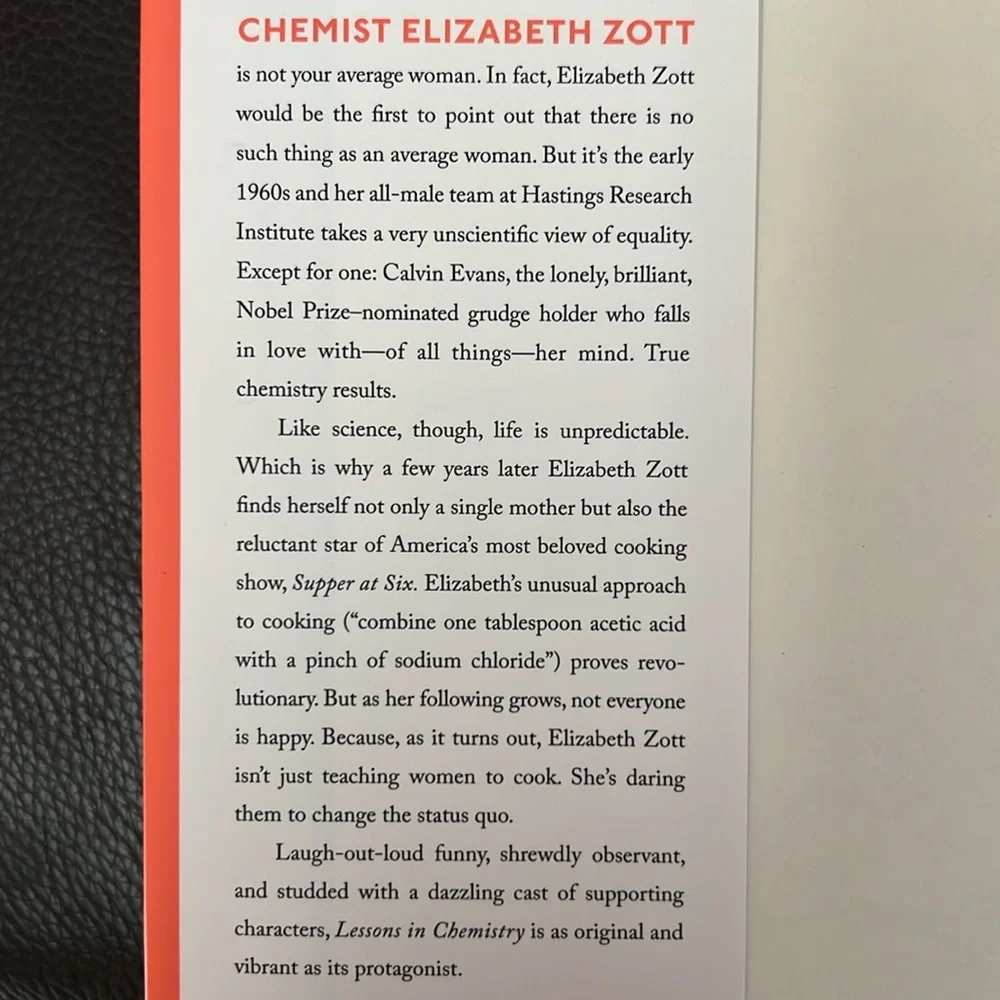 “Lessons in Chemistry” Hardcover Novel by Bonnie Garmus - NY Times Bestseller